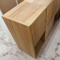 リユースのサカイ栃木店★ジモティ割あり★  収納棚 ベージュ W121×D40×H81 クリーニング済み TC11974の画像