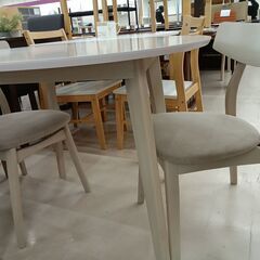 リユースのサカイ栃木店★ジモティ割あり★  ダイニングセット ウッドベージュ W90×D90×H70 クリーニング済み TC11975の画像