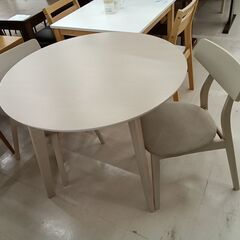 リユースのサカイ栃木店★ジモティ割あり★  ダイニングセット ウッドベージュ W90×D90×H70 クリーニング済み TC11975の画像