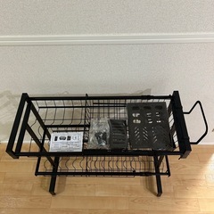 水切りラック　キッチンラック　2段　台所上　伸縮の画像
