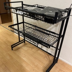 水切りラック　キッチンラック　2段　台所上　伸縮の画像