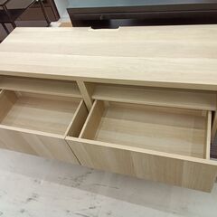 リユースのサカイ栃木店★ジモティ割あり★  TV台 ベージュ W120×D41×H39.5 クリーニング済み TC11976の画像