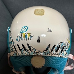 2★スノーボードヘルメット★ホワイト/ターコイズ★Sサイズ（51〜55）の画像