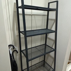 IKEA イケア シェルフユニット 60x148cm スチールラック 4段 v0035 LERBERG レールベリ(ダークグレー)の画像