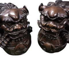 (中古)狛犬 玉獅子 置物の画像