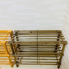 お洒落　木製　棚　シェルフ　色違いの画像