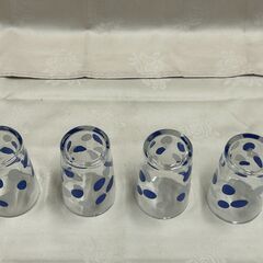 昭和レトロ　佐々木硝子　水玉グラス　4客セットの画像