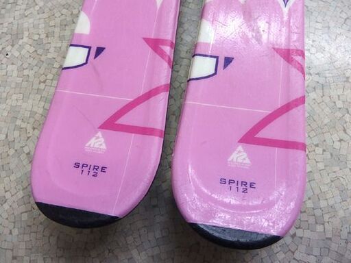 K2 SPIRE ジュニアスキー 112cm ピンク系 ビンディング付き板 ☆ 札幌