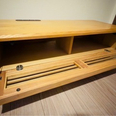 福岡大川　ナチュラルウッド　テレビ台　引き出し付き　天然木　TVボード　テレビボード の画像