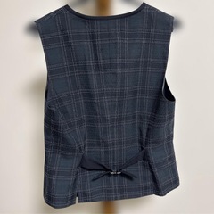 事務服　深緑チェック柄 ベストの画像