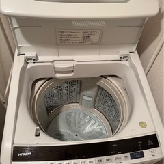 日立 洗濯機 BW-T806(A) 8kg＋洗濯ラック【2階EVなし／搬出要】使用5年の画像