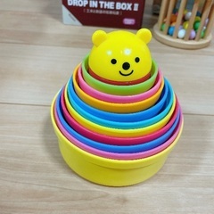 知育おもちゃセット　ラトルタワー　ドロップインザボックス　コップがさねの画像