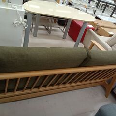 リユースのサカイ栃木店★ジモティ割あり★  ソファー モスグリーン×ベージュ W160.5×D72×H73.5 クリーニング済み TC11981の画像