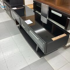 ★リユースのサカイ千葉中央店★  TVボード（硝子天板） 黒系 H49×D49×W150 クリーニング済み TC5792の画像
