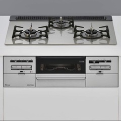 I504 🌈 ジモティー限定価格！ 2025年製の未使用品！ Rinnai グリル付ガスビルトインコンロ ⭐ 動作確認済 ⭐ クリーニング済の画像