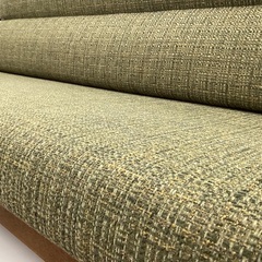 3人掛けソファー グリーン×ブラウンの画像