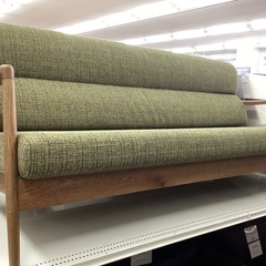 3人掛けソファー グリーン×ブラウン