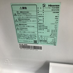 #L-54【ご来店頂ける方限定】Hisenseの2ドア冷凍冷蔵庫ですの画像
