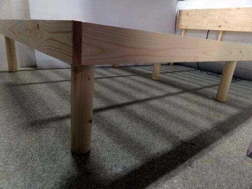 宮付き 木製フレーム セミダブルベッド フレームのみ  長さ210&times;幅120cm 中古品【自社配送は札幌市内限定】菊水倉庫保管