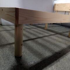 宮付き 木製フレーム セミダブルベッド フレームのみ  長さ210×幅120cm 中古品【自社配送は札幌市内限定】菊水倉庫保管の画像