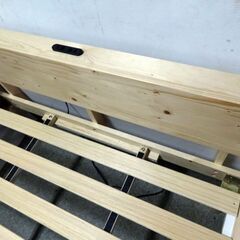 宮付き 木製フレーム セミダブルベッド フレームのみ  長さ210×幅120cm 中古品【自社配送は札幌市内限定】菊水倉庫保管の画像