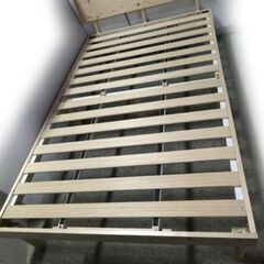 宮付き 木製フレーム セミダブルベッド フレームのみ  長さ210×幅120cm 中古品【自社配送は札幌市内限定】菊水倉庫保管の画像