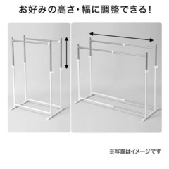 ニトリ 2段ハンガーラック／府中市／15日（月）引き取り希望、突っ張り式窓枠物干しも差し上げますの画像