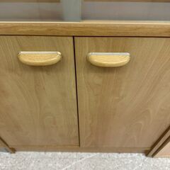 ★リユースのサカイ高崎店★TJ13650  食器棚 ライトブラウン H122.5×D30×W59 クリーニング済みの画像