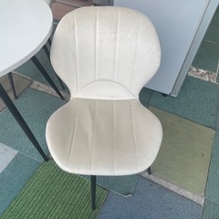 【リサイクルサービス八光】幅75㎝　ホワイト　カフェテーブル3点セットの画像