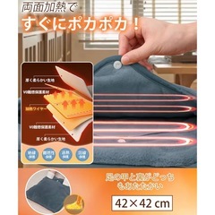 電気足温器 フットウォーマー 42×42cm 両面加熱・30℃～55℃ 丸洗い可の画像