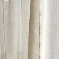 外から見えにくい　カーテン　100×150　生成り　麻　ベージュ　ホワイト　の画像