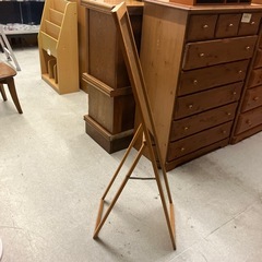 12/25まで店頭商品一部を除き半額クリスマスSALE!!開催中　サ2512-117 スタンドミラー 折りたたみ ブラウン キズ汚れ有りの画像