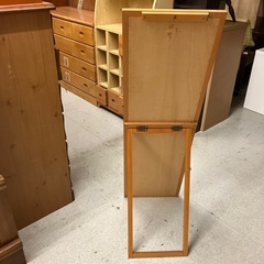 12/25まで店頭商品一部を除き半額クリスマスSALE!!開催中　サ2512-117 スタンドミラー 折りたたみ ブラウン キズ汚れ有りの画像