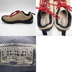キーン ジャスパー JASPER 24.5cm ベージュ/レッド 1004347 レディース KEEN トレッキング アウトドアシューズの画像