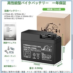 LEOCH LTMR4A-5 12V 2.3Ah バイク用バッテリー AGM メンテナンスフリー YTR4A-BS互換の画像