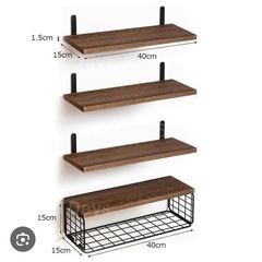 壁掛け棚  ウォールラック  DIY ラック 木製  北欧 インテリアの画像