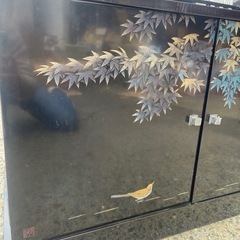 輪島塗　宮坂辰清　茶箪笥　衝立両面沈金　セット　茶道具　茶室の画像