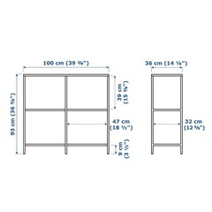 IKEA  シェルフユニット ブラック ガラス 飾り棚 の画像