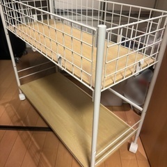 奥行き73cm 収納ラックキャスター付きワゴン(ニトリ中古)の画像