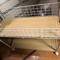 奥行き73cm 収納ラックキャスター付きワゴン(ニトリ中古)の画像