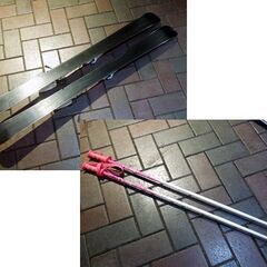 Hart ジュニア カービングスキー 116cm Frozen J ROCKER ポール/スキーバッグセット ピンク系 調整ビンディング付き板 ハート 新道東店の画像