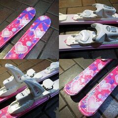 Hart ジュニア カービングスキー 116cm Frozen J ROCKER ポール/スキーバッグセット ピンク系 調整ビンディング付き板 ハート 新道東店の画像