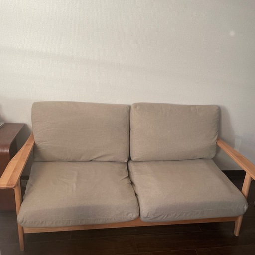 ISSEIKI 一生紀 2.5人掛けソファ ベージュ 一生紀（ISSEIKI） 2.5人掛け 2人掛け ソファ ソファー 木製 布 肘掛け