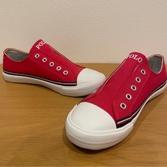 ラルフローレン　POLO  スニーカー　スリッポン　レッド レディース　23.5cmの画像