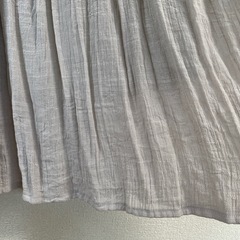 差し上げます ロングスカート マキシスカート フレアスカート ベージュ グレー (L)の画像