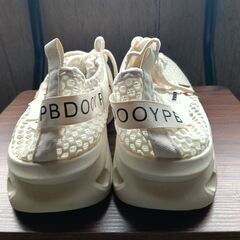 新品 26.5cm メンズ スニーカー ホワイト 厚底 シューズ 普段着 識別番号:【N568-S】の画像