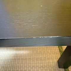 80cm×60cm 木目調 机 ローテーブル 黒の画像