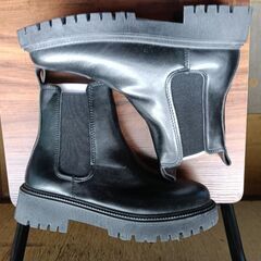 新品 24cm レディース ブーツ ブラック 厚底 シューズ 識別番号:【B008-S】の画像