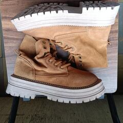 新品 22.5cm レディース ブーツ ブラウン 厚底 シューズ 識別番号:【B007-S】の画像