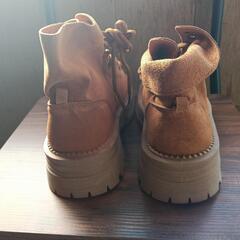 新品 22.5cm レディース ブーツ ブラウン 厚底 シューズ 識別番号:【B005-S】の画像